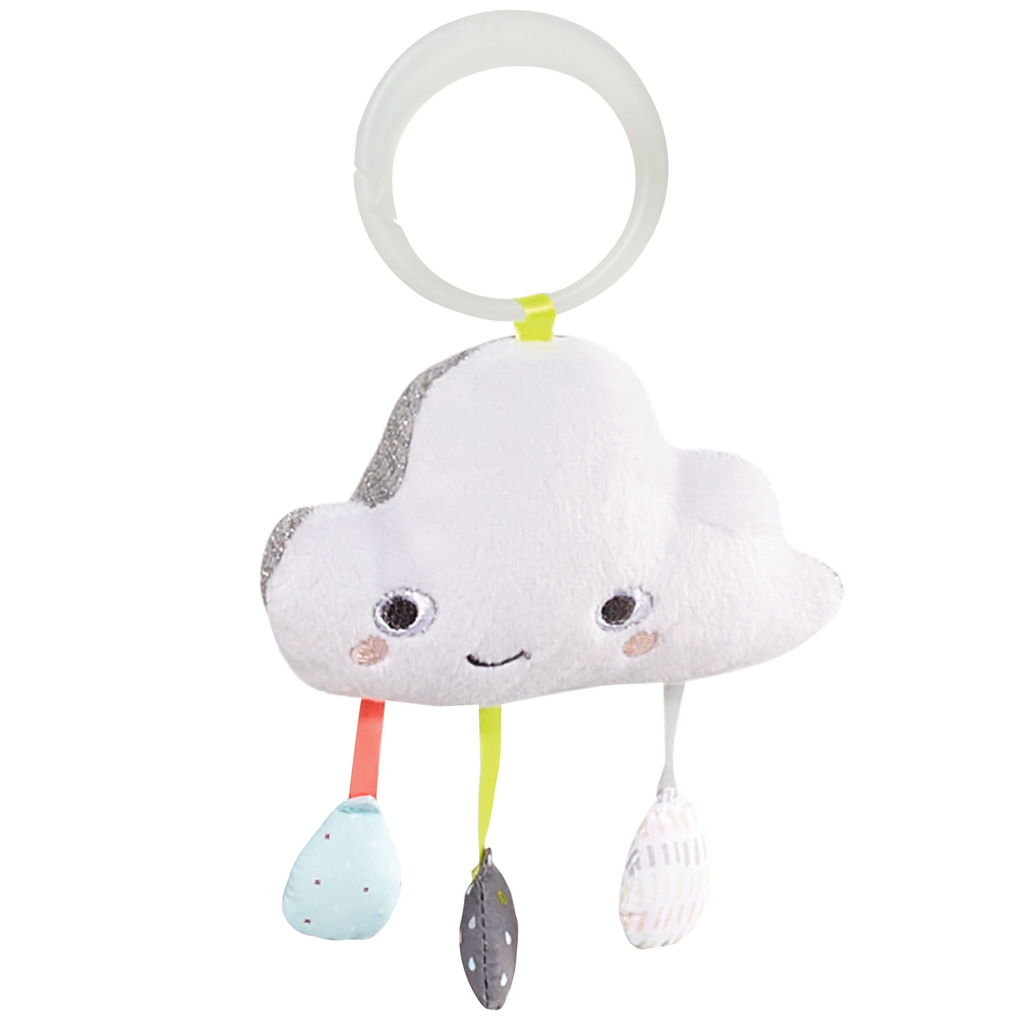 Cloud toy with raindrops.