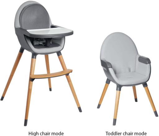 Chaise haute convertible TUO, Gris anthracite (modèle nº 304200).