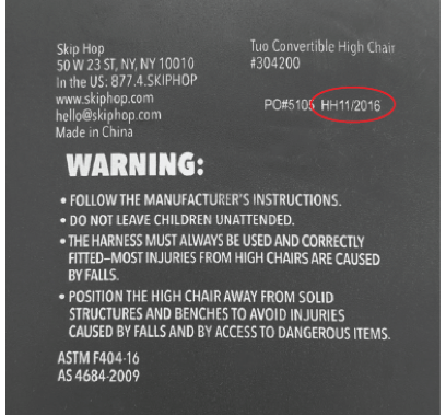 Skip Hop Recall Recalled Date Codes